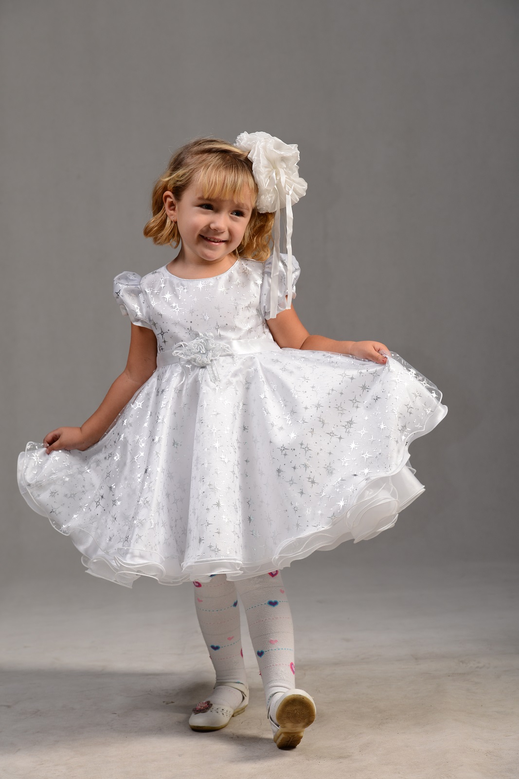 Белое платье для девочки Снежинка