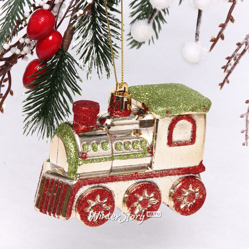 Елочная игрушка «Рождественский паровозик», 12 см, подвеска, Kaemingk 515732 арт. ID34065