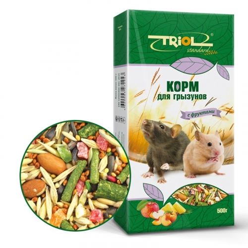 <b>Корм</b> д/грызунов с фруктами 500г <b>Триол</b> Стандарт. <b>Triol</b>