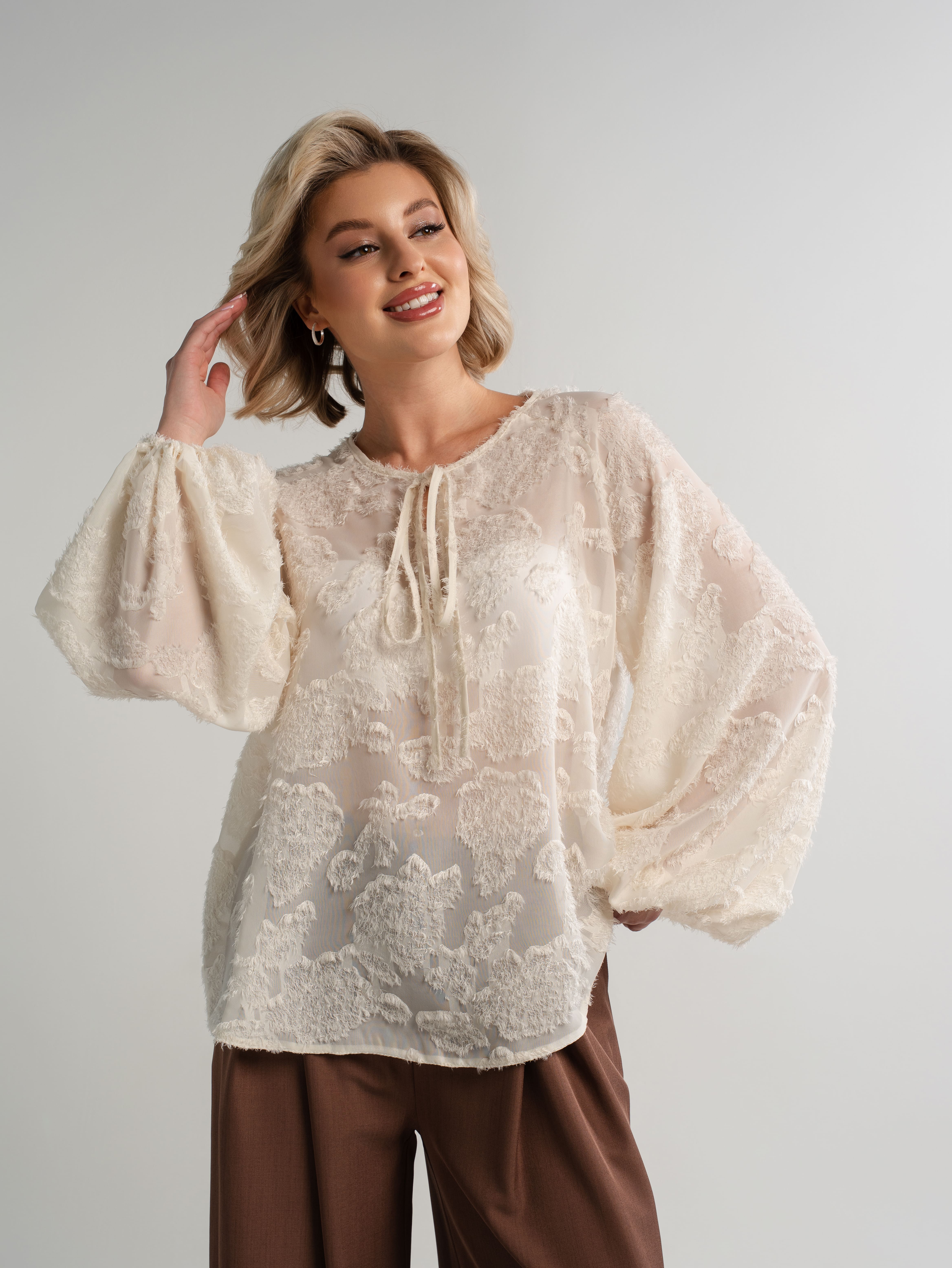 Блуза Воздушная мелодия (молочная) Б15140-7М