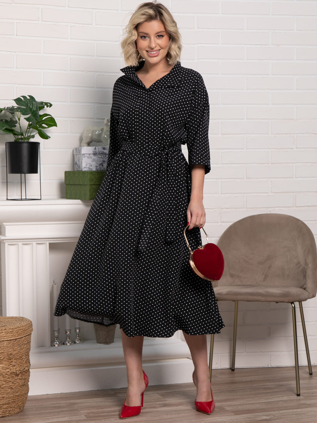 Платье Доминанта НЬЮ (черное/горох) П15242-16М