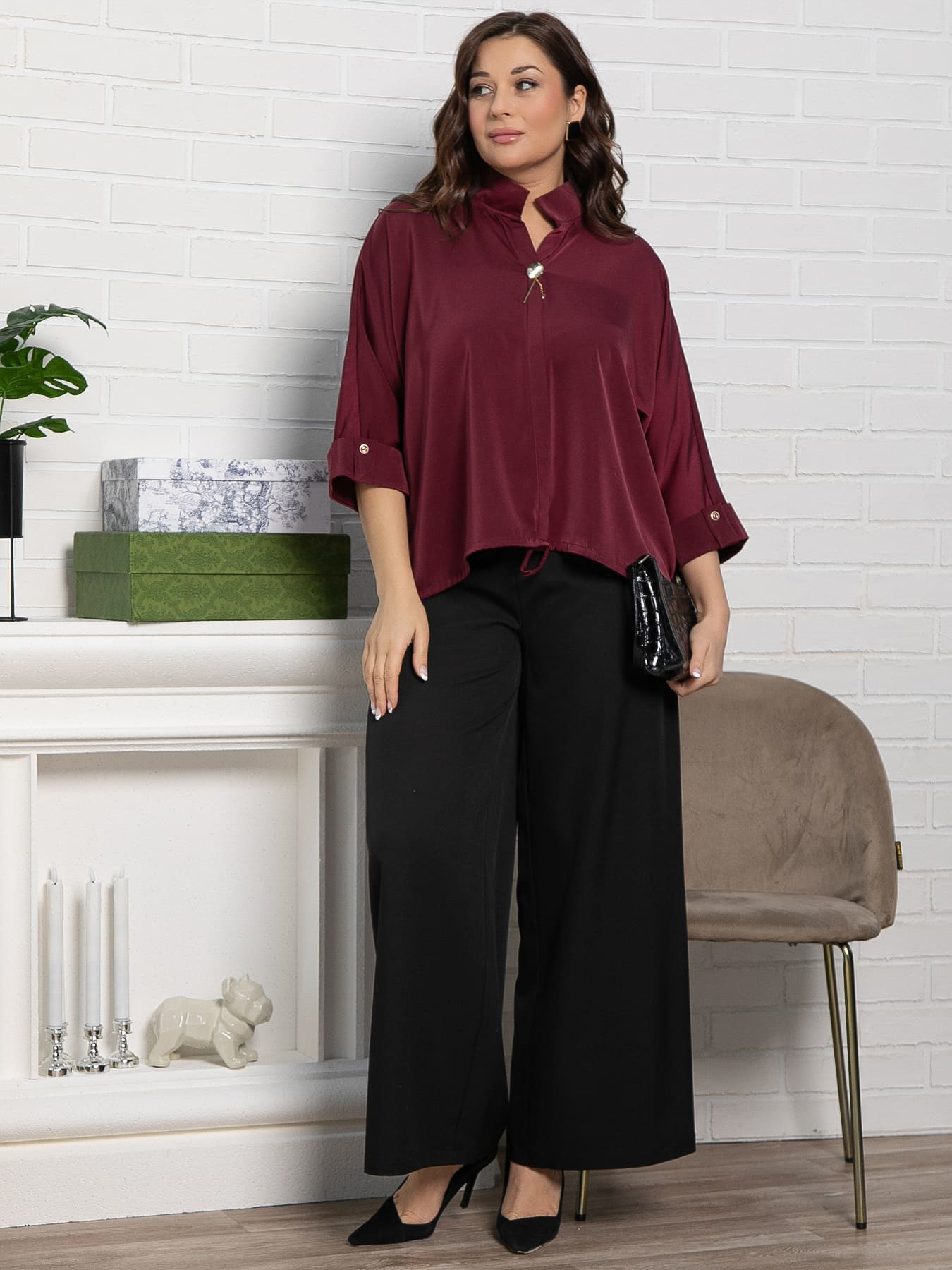 Блуза Серенада (бордовая) Б15135-24М