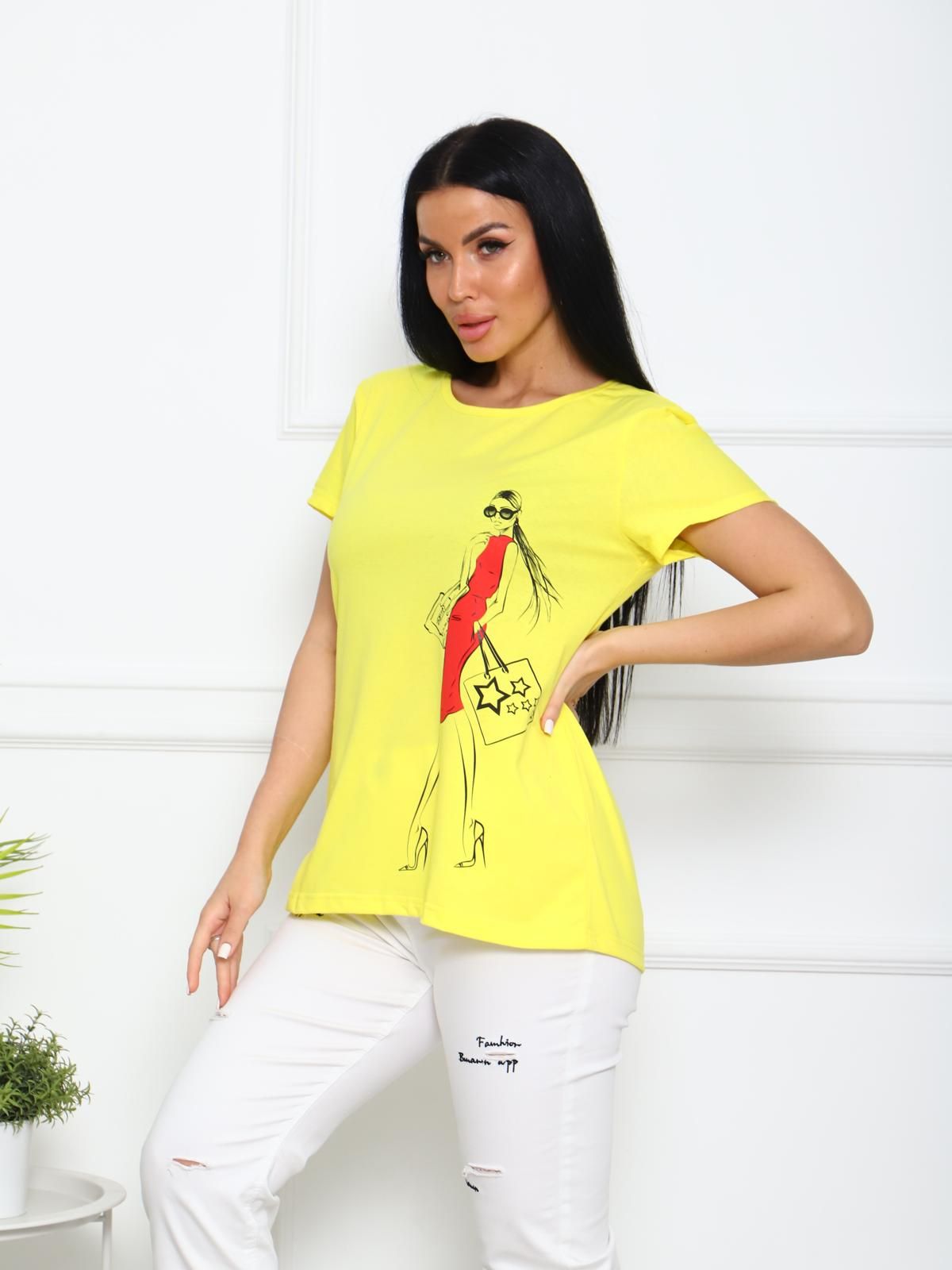 Ледис - футболка желтый