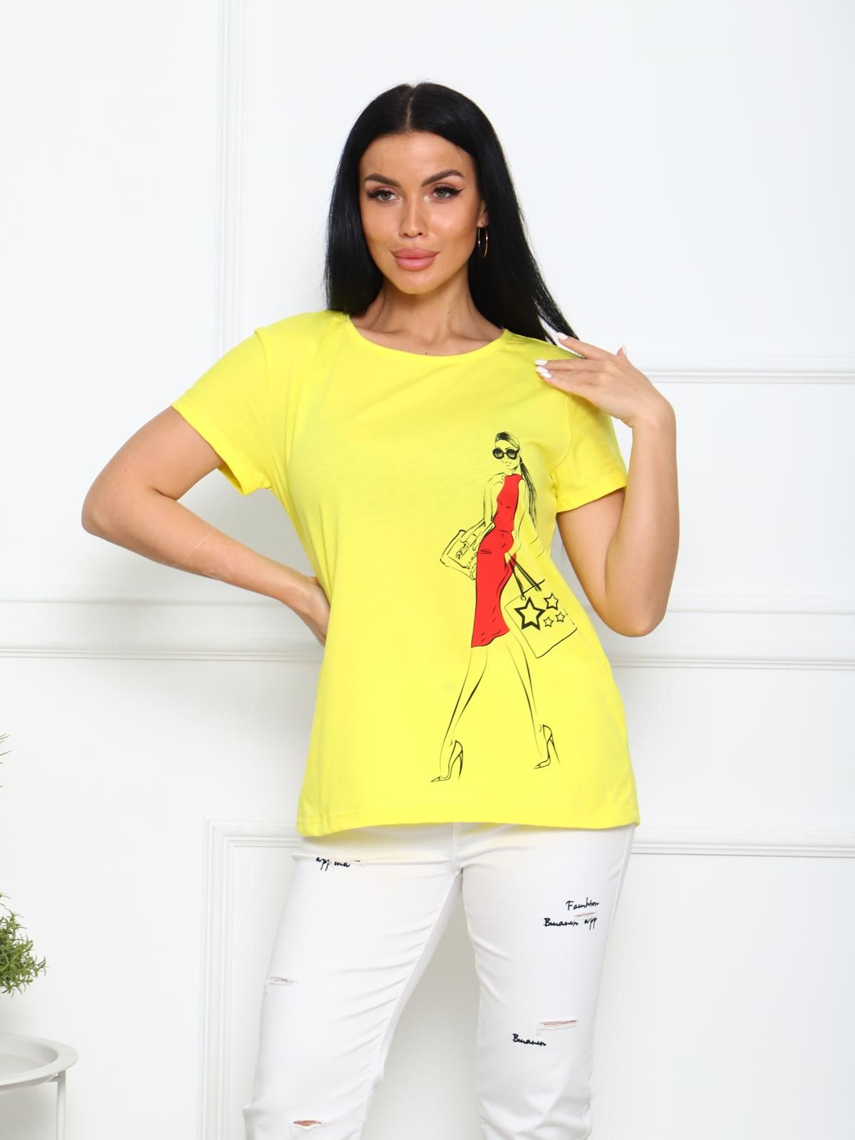 Ледис - футболка желтый