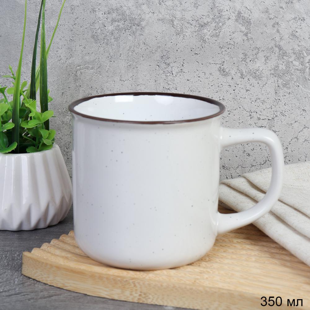 Кружка 350 мл Крапинка Ручная работа белый с точкой /20039-10/уп 12/36/ 730012