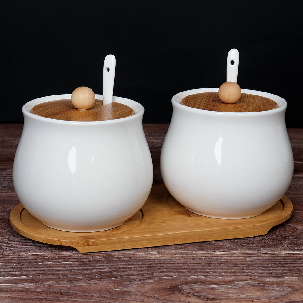 Набор для специй 2 предмета с ложкой 650 мл / CF116 /уп 24/*Ц на подставке