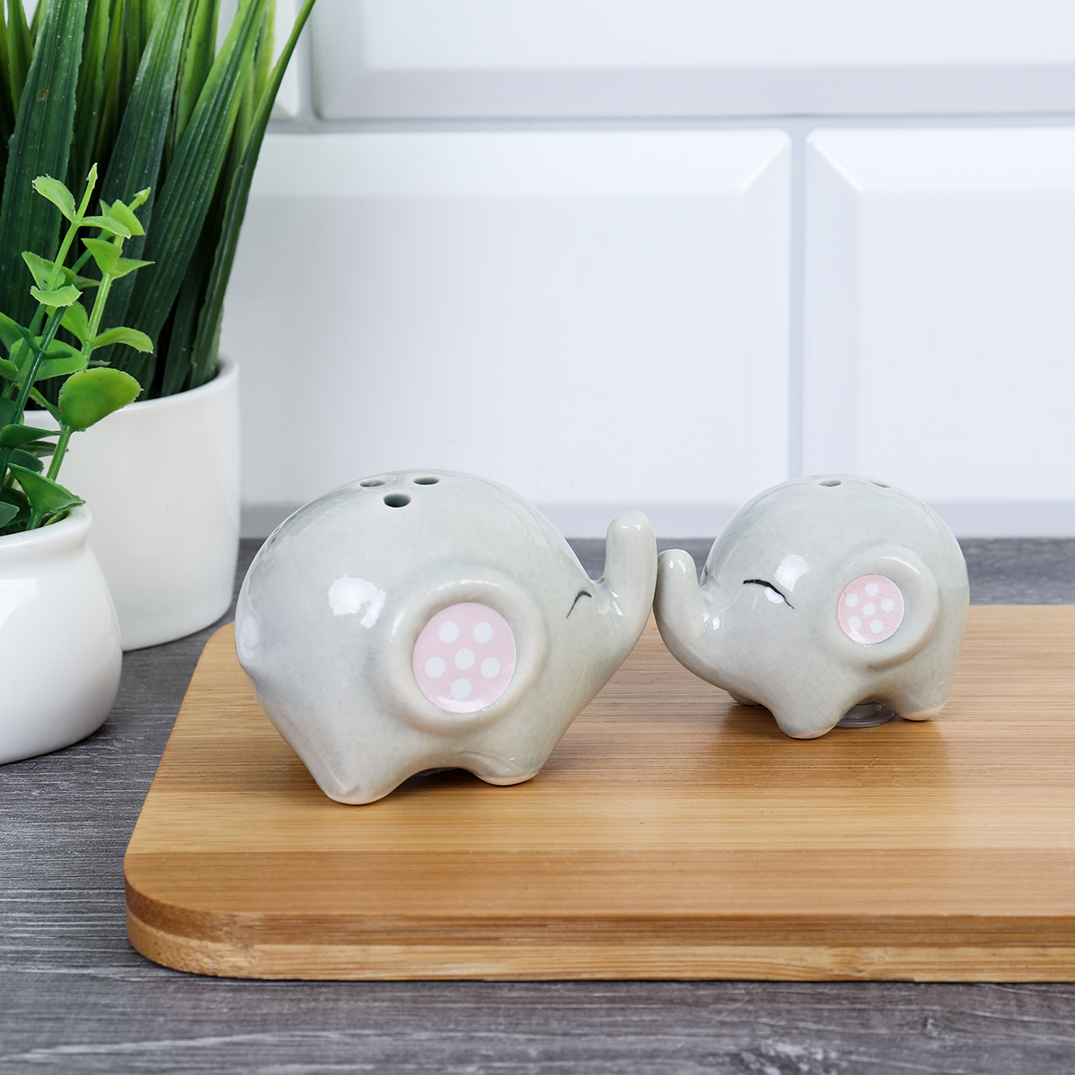 Набор для специй 2 предмета Слоны / 894 /уп 100/розовый