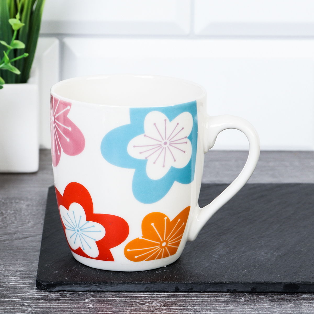 Кружка 250 мл Цветы / S1011 /уп 96/