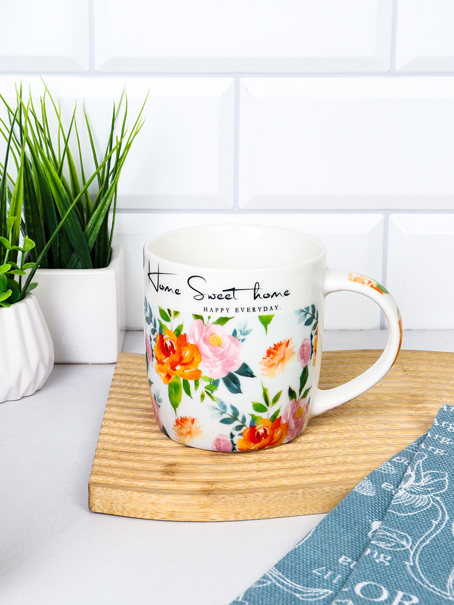 Кружка 350 мл Цветы / D274 /уп 72/ ПРОМО АКЦИЯ