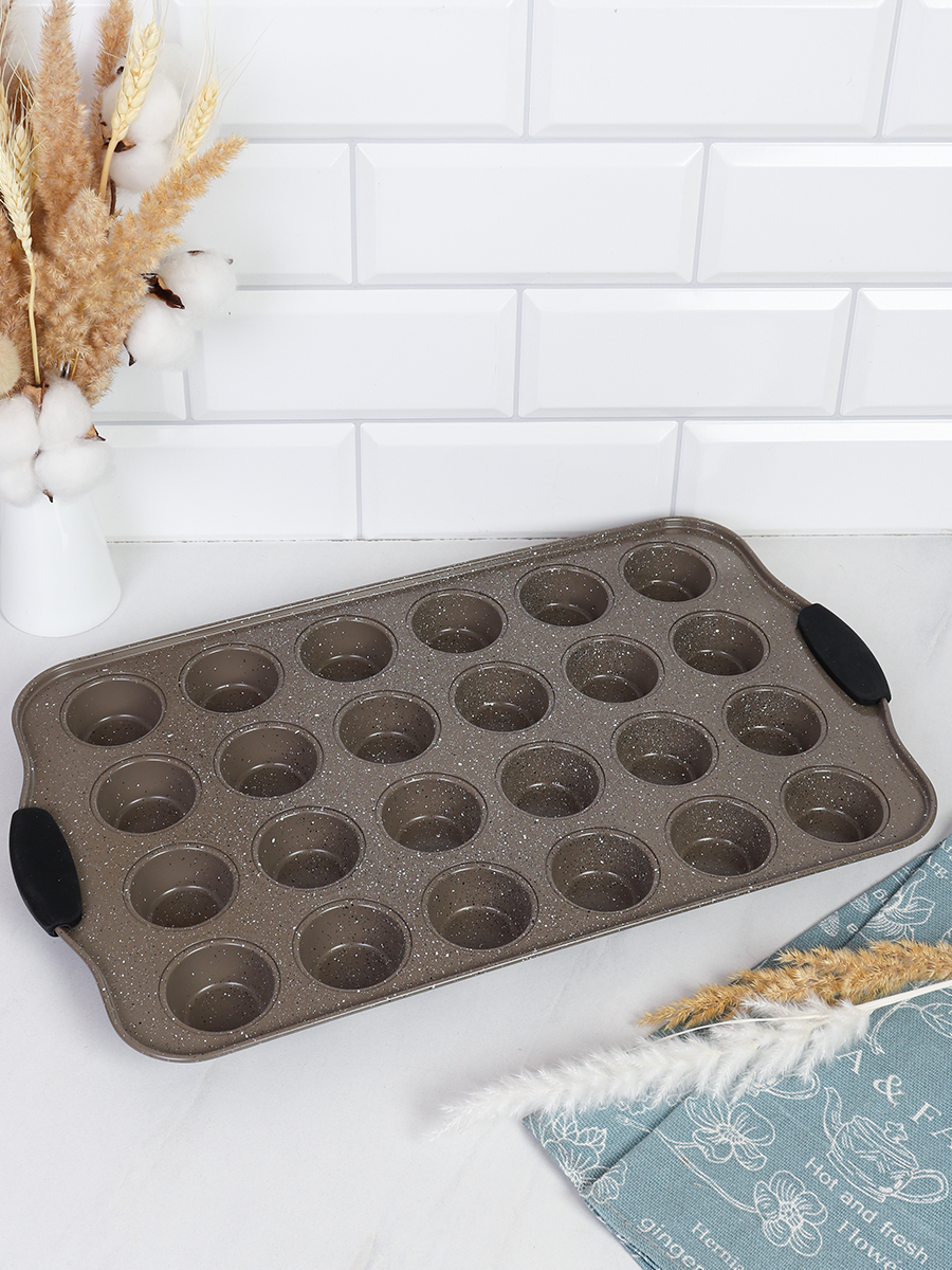 Форма для выпечки кексов и тарталеток 24 ячейки ручки силикон / RSD-930 /уп 30/ 0.58/