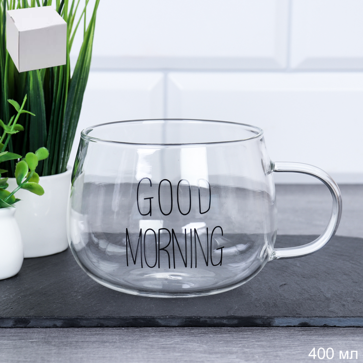 Кружка 400 мл Доброе утро / LCWB1339 /уп 120/ ШТУЧНО Капучино