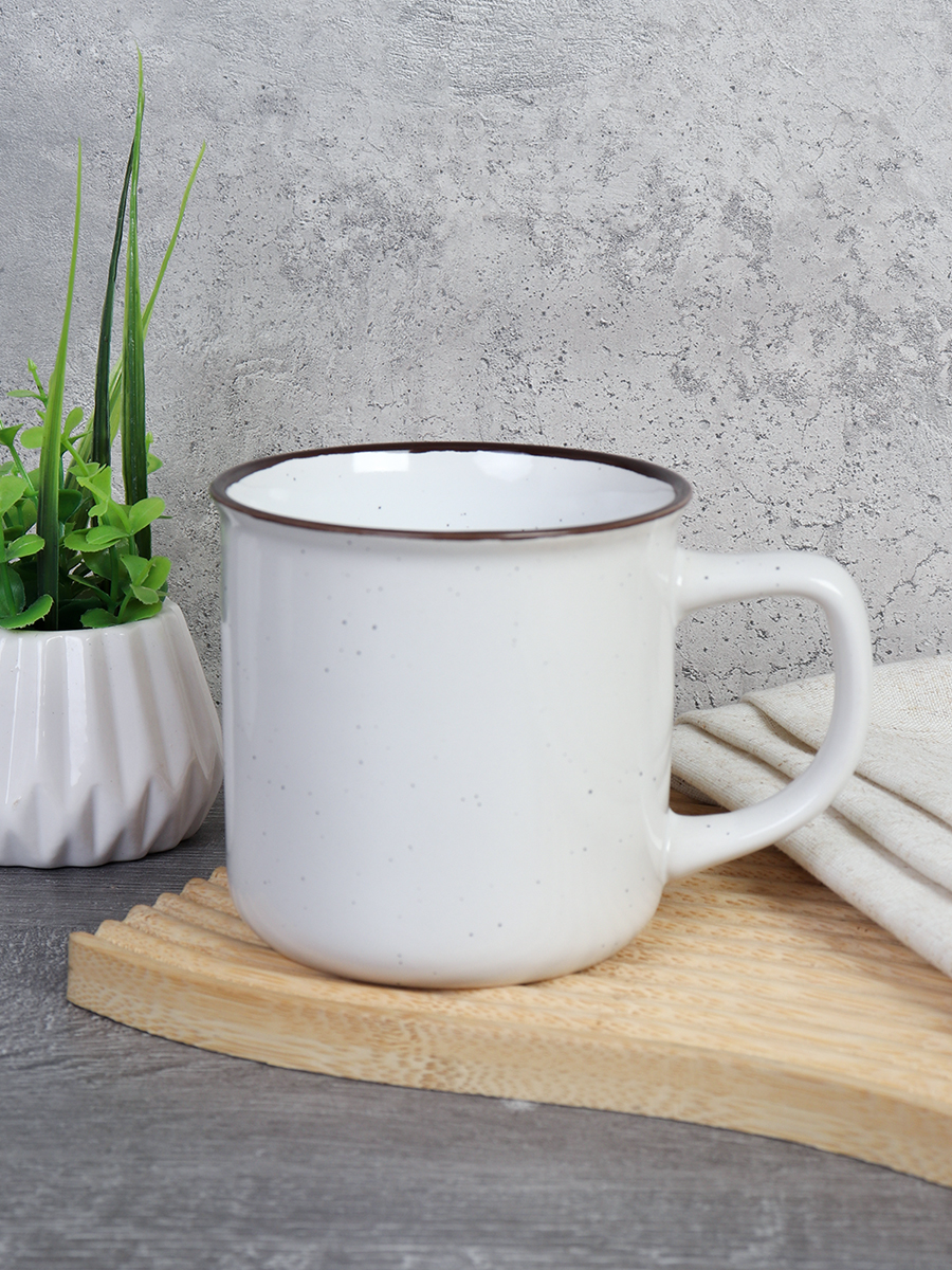 Кружка 350 мл Крапинка Ручная работа белый с точкой /20039-10/уп 12/36/ 730012