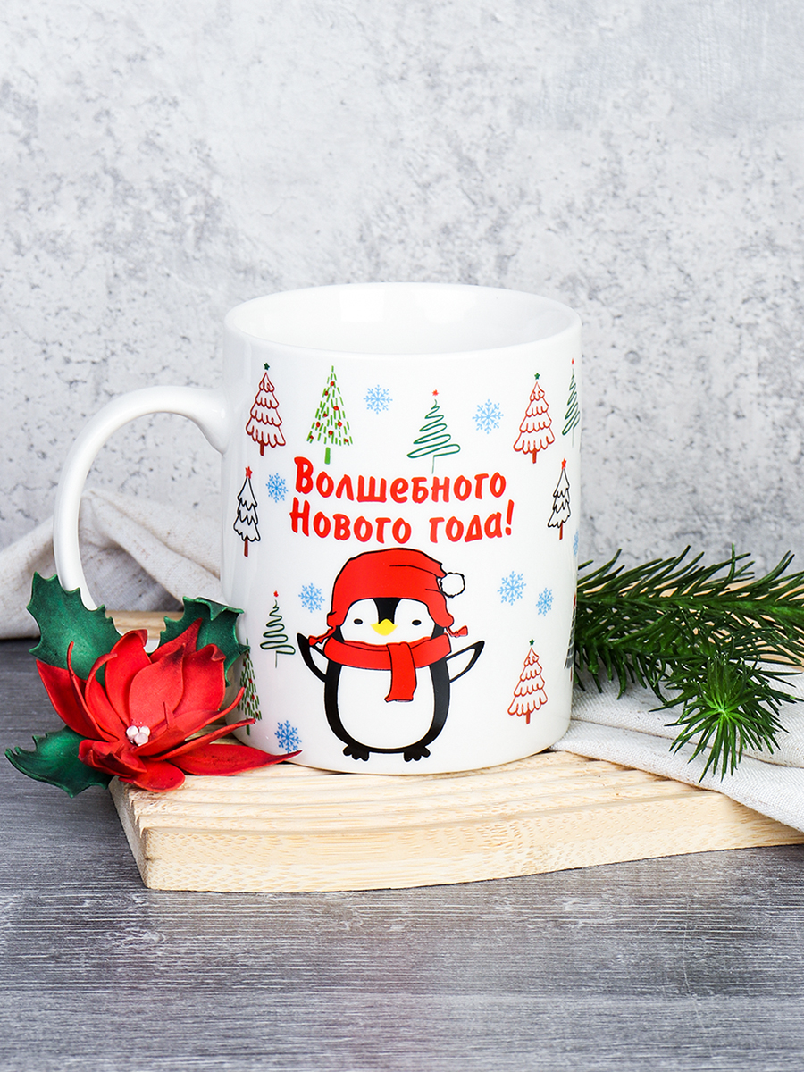 Кружка 400 мл Елки микс / TR-520-mix /уп 72/новогодняя
