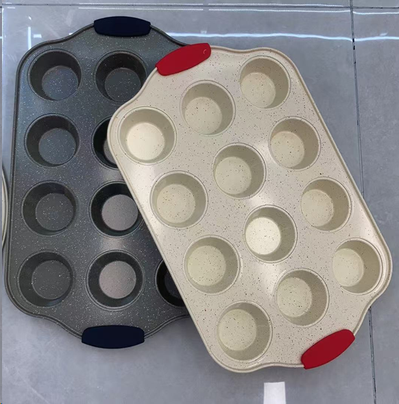 Форма для выпечки кексов и капкейков 12 ячеек ручки силикон / RSD-928 /уп 30/ 0.48/