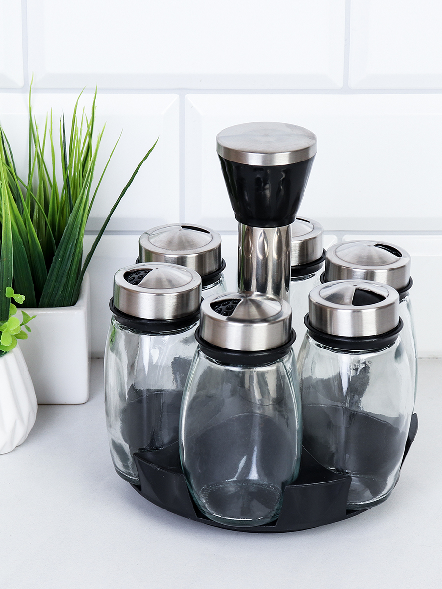 Набор для специй 6 предметов на подставке 150 мл / 952 /уп 12/