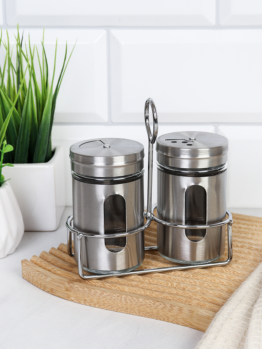 Набор для специй 2 предмета на подставке / SRM-050 (уп 70)