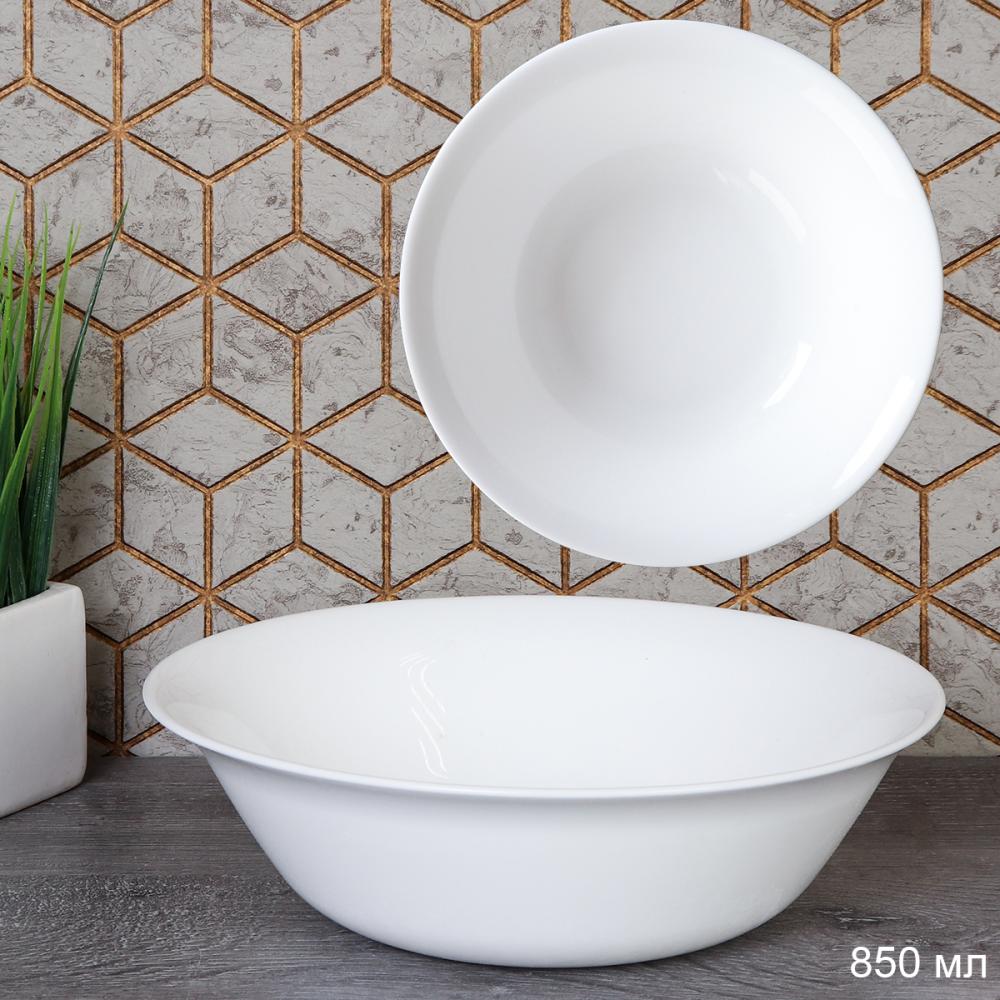 Салатник 850 мл 190 мм Глэйд тарелка суповая Богатырь / FLPW75 (WHITE) /уп 48/