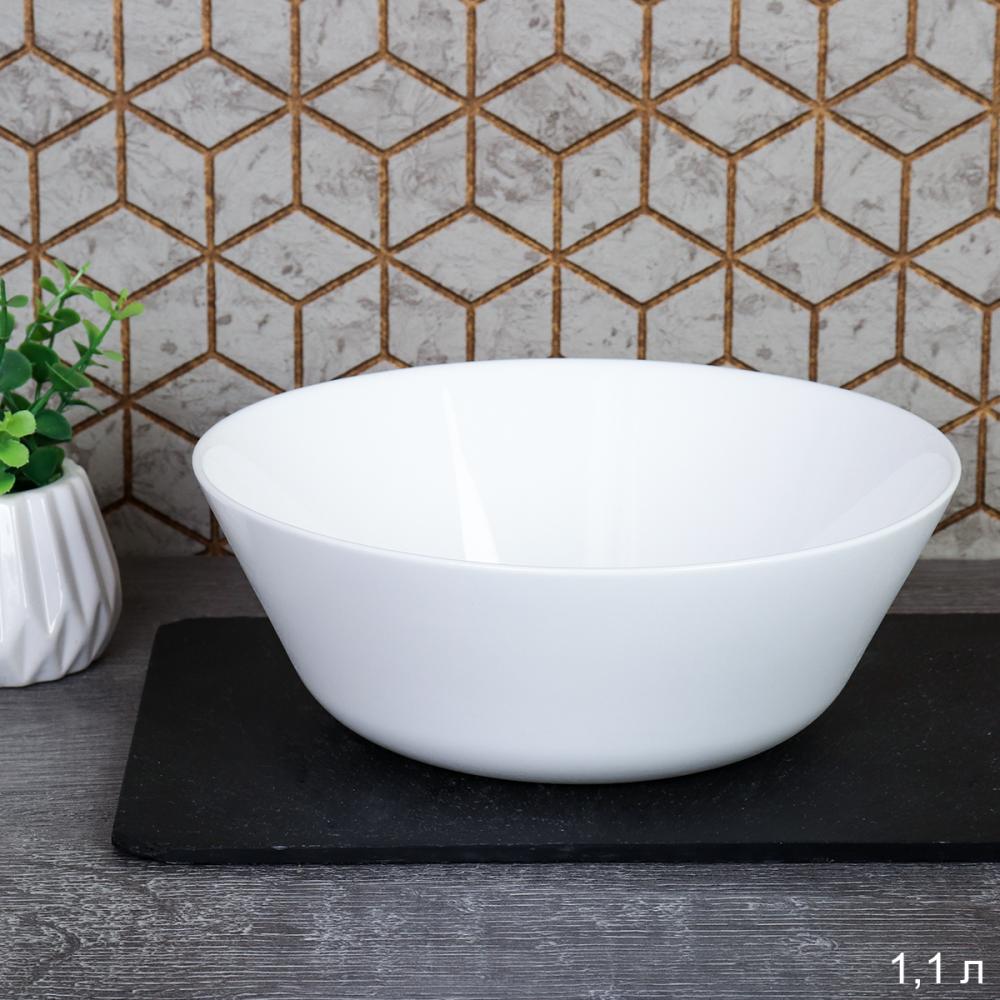 Салатник 1100 мл 190 мм Евро белый / FLMLW75 (WHITE) /уп 48/