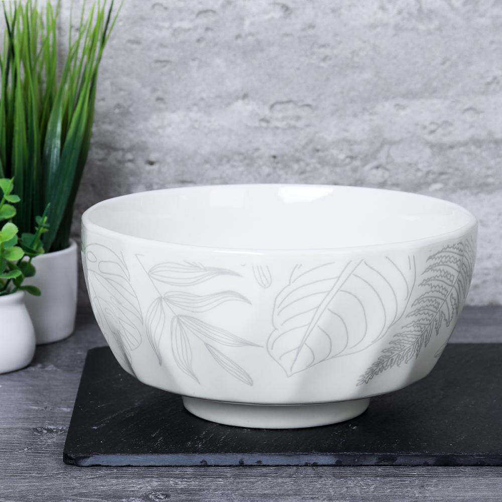 Салатник 550 мл 16см Листья / GR-778 /уп 48/ Тарелка суповая