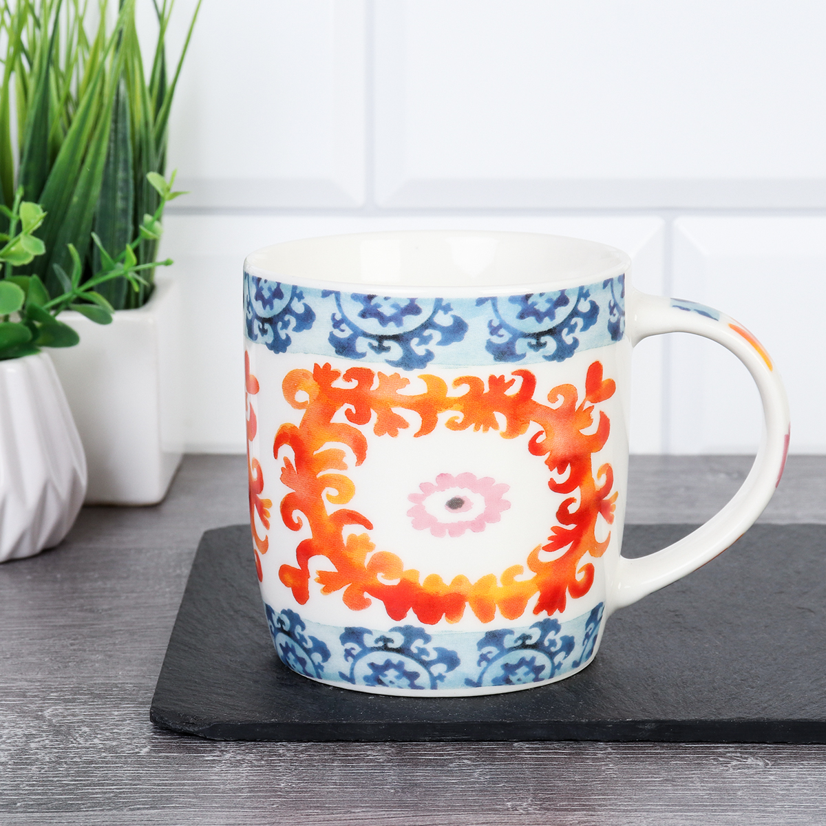 Кружка 350 мл Орнамент Акварель / D277 /уп 72/ ПРОМО АКЦИЯ