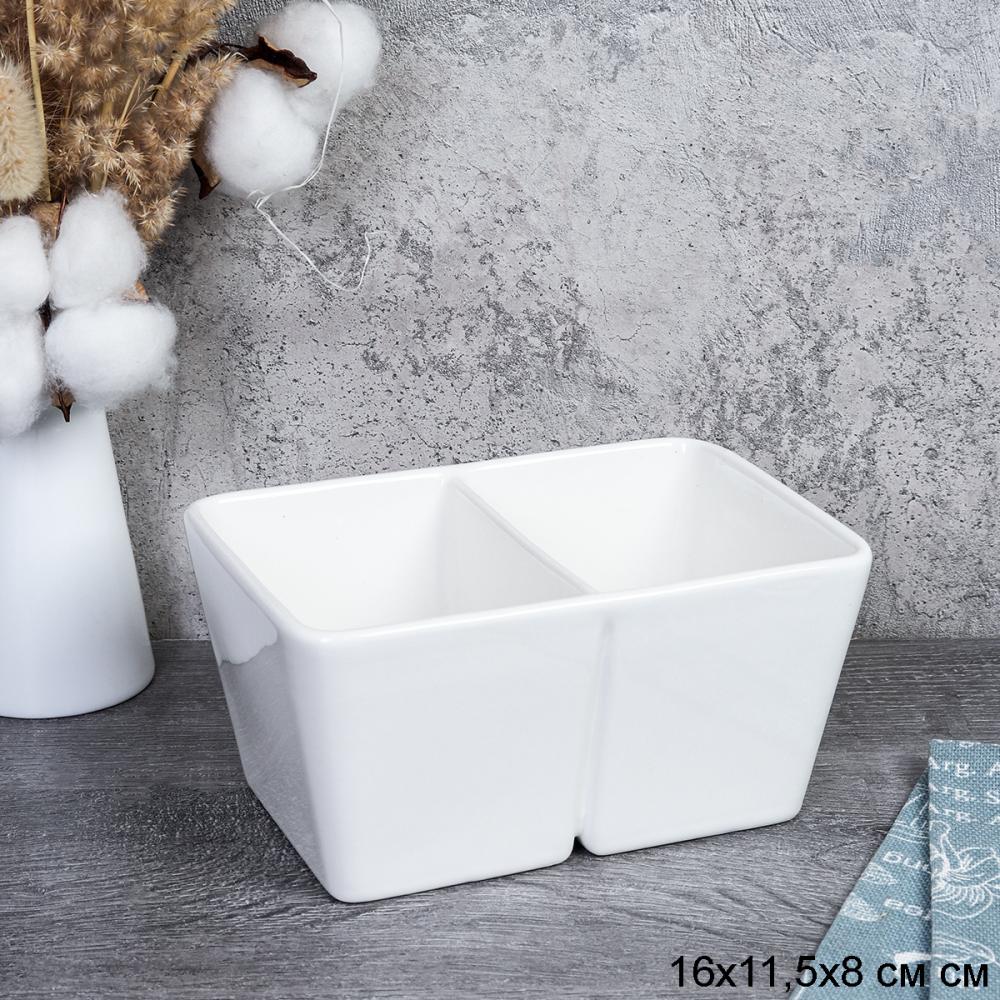 Салатник глубокий 2 секции 16х12 см / WS-472 /уп 10/ 12 см