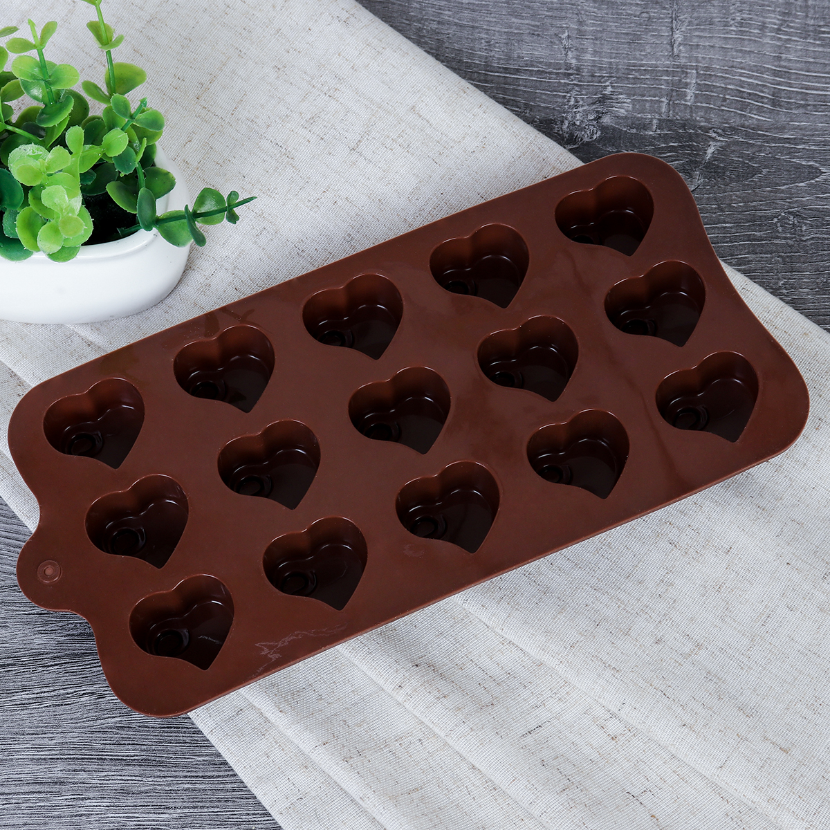 Форма для конфет мармелада и льда 15 ячеек силиконовая Сердце 4/ HL-377 /уп 300/ 21*10*1,9 см/ 0,045/