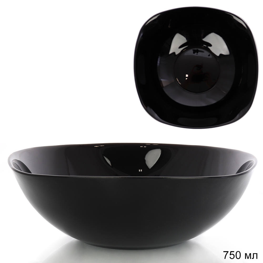 Салатник квадратный 750 мл ЧЕРНЫЙ тарелка глубокая BNFW75 Black (уп48)