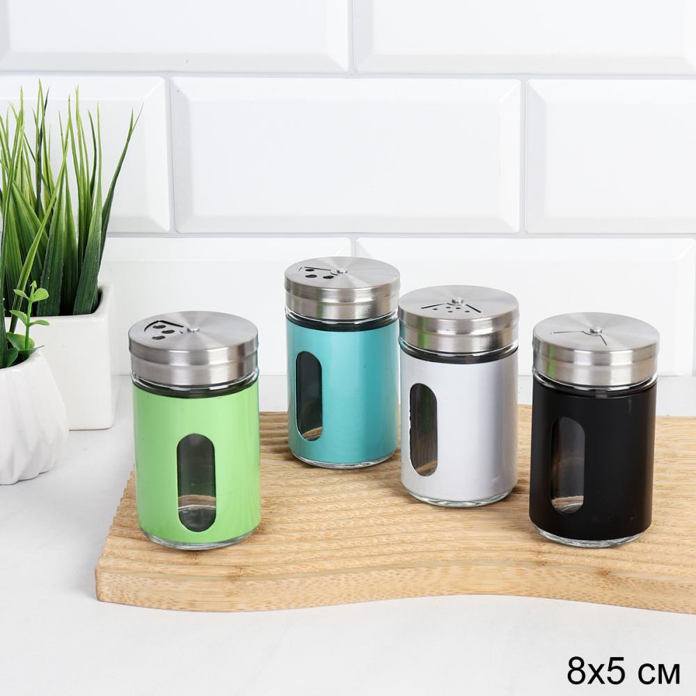 Емкость для специй 8 см с окном / L-049-G /уп 144/ Микс