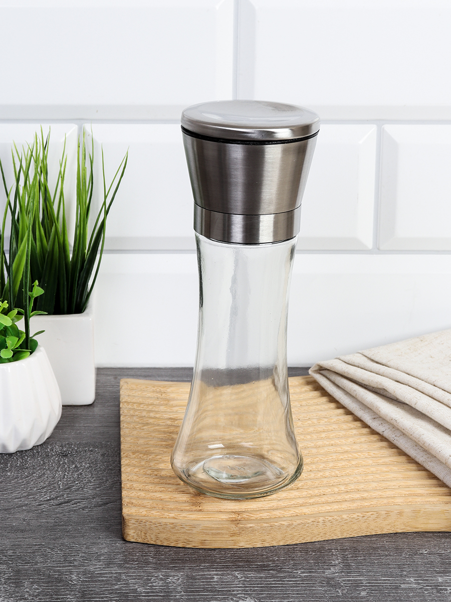 Мельница для специй и соли 19 см хром крышка / W-951 /уп 80/