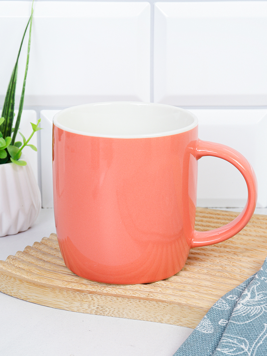 Кружка 400 мл / HQ-308 /уп 12/48/ ПРОМО АКЦИЯ/Оранжевая