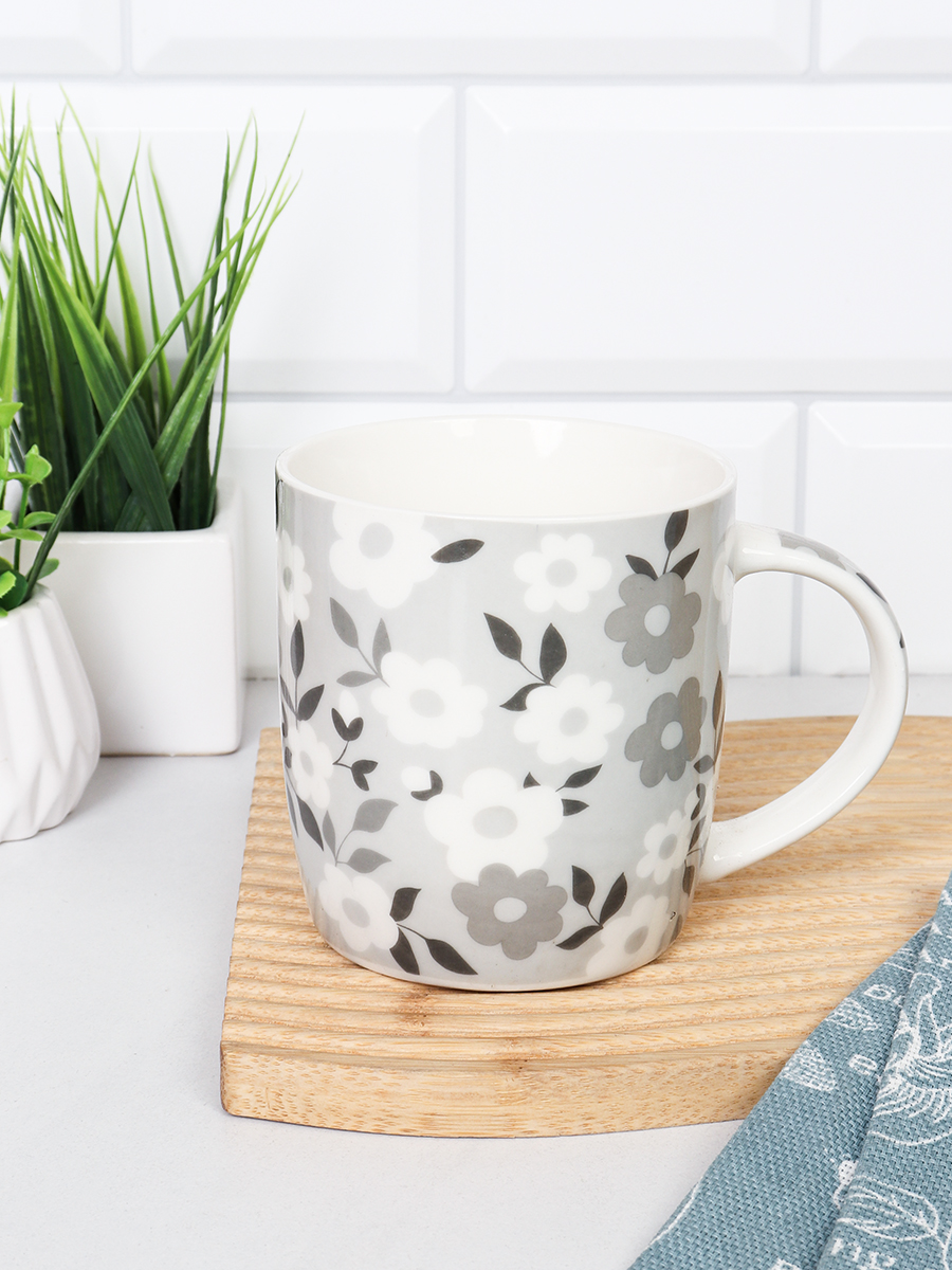 Кружка 350 мл Цветы / D278 /уп 72/ ПРОМО АКЦИЯ