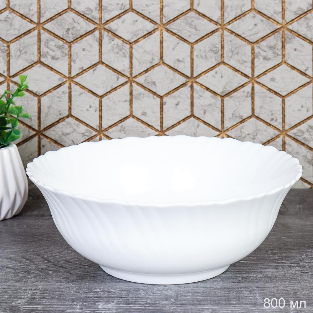 Салатник 800 мл 180 мм Тюльпан тарелка глубокая Богатырь / LHBW-70 (WHITE) /уп 6/48/