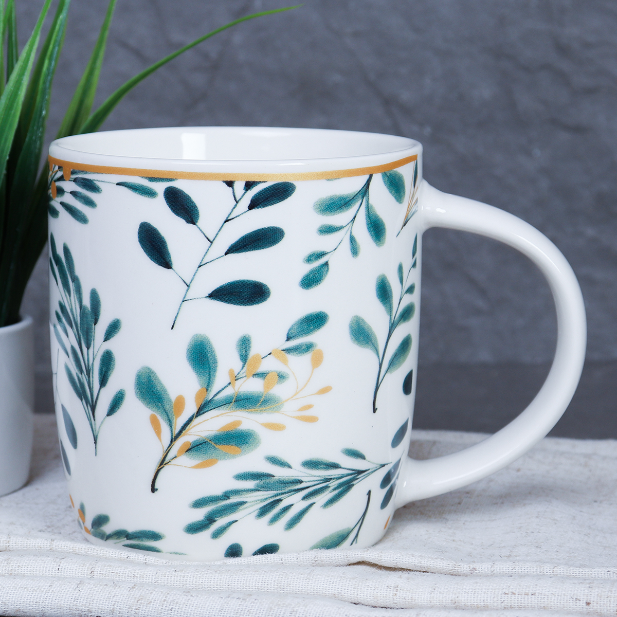 Кружка 380 мл Веточки / Y-370 /уп 72/ ПРОМО АКЦИЯ