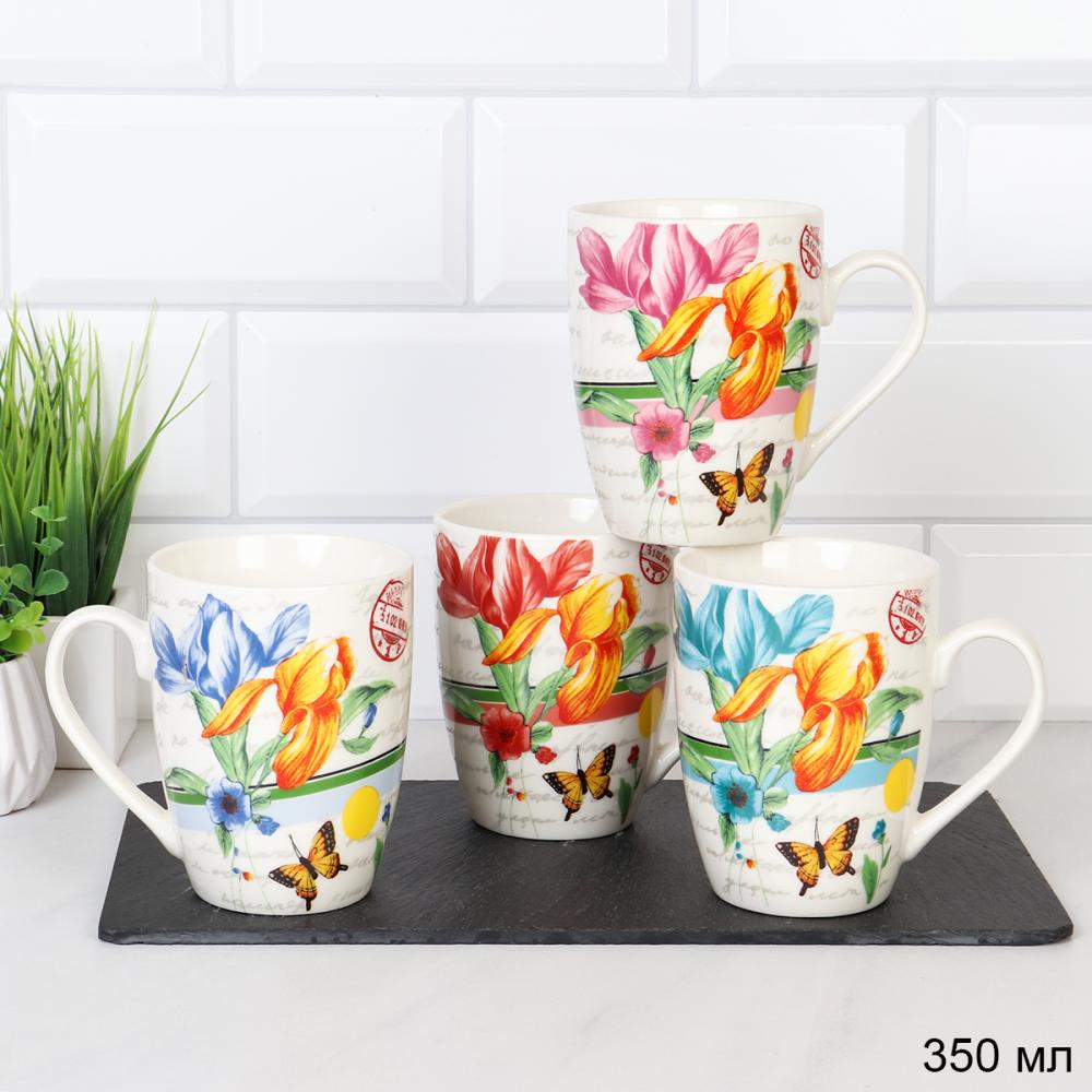 Кружка 350 мл Цветы / G787 /уп 72/ микс