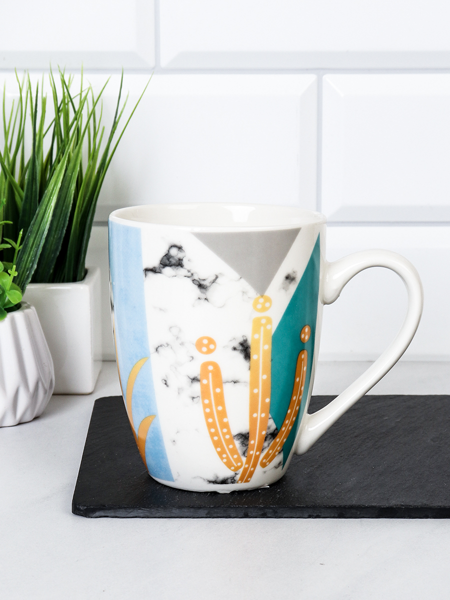 Кружка 350 мл Листья Акварель / G912 /уп 72/