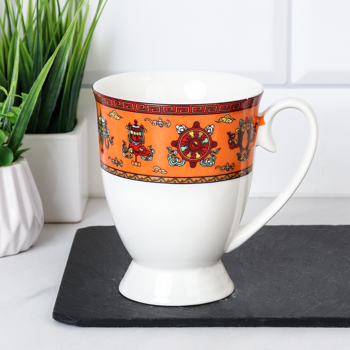 Кружка 300 мл на ножке Орнамент / WEX-1 /уп 48/