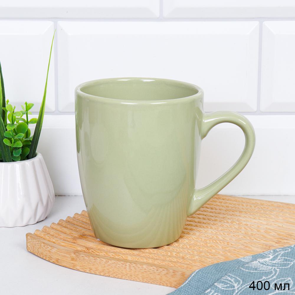 Кружка 400 мл глянец / YF8006 /уп 2/ Светло оливковый