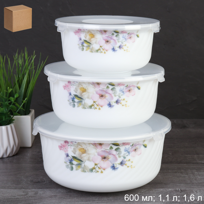 Форма для холодца с крышкой 3 предмета / GRAY-HDW3B (7158) /уп 12/ Шиповник/ 728000