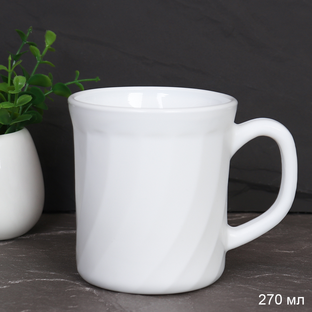 Кружка 270 мл 9 см рифленая белая / XCB250YF white /уп 6/24/