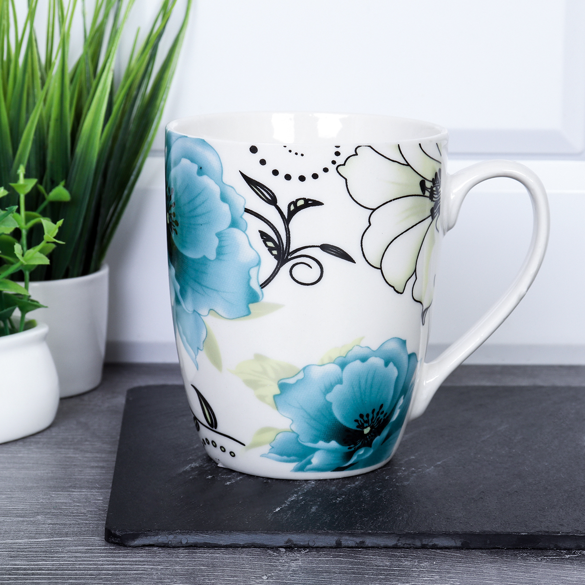 Кружка 380 мл Цветы / 4805-12 / уп 72/ 2 СОРТ