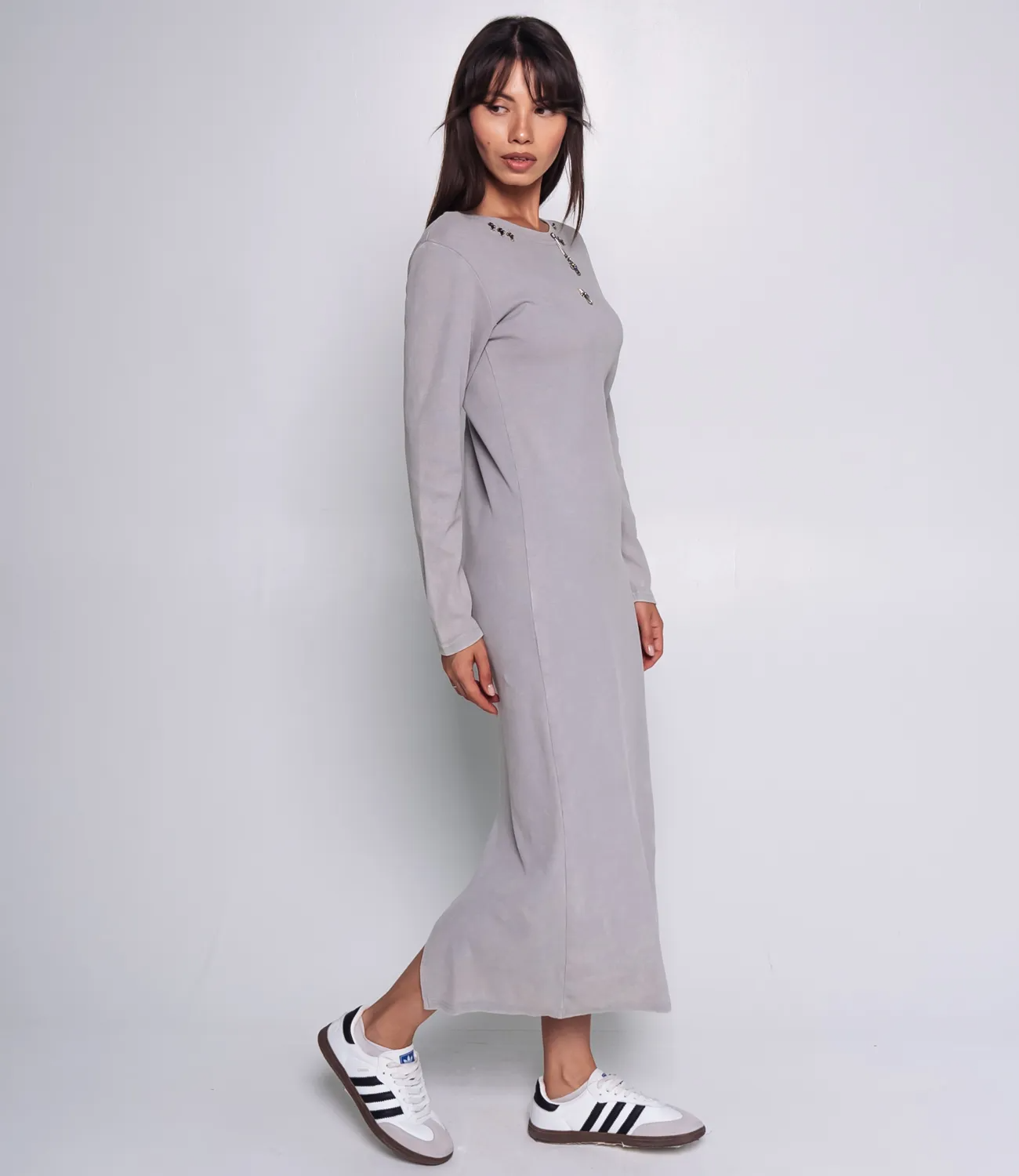 СТ. ЦЕНА 1090 руб//Платье #КТ7006, серый