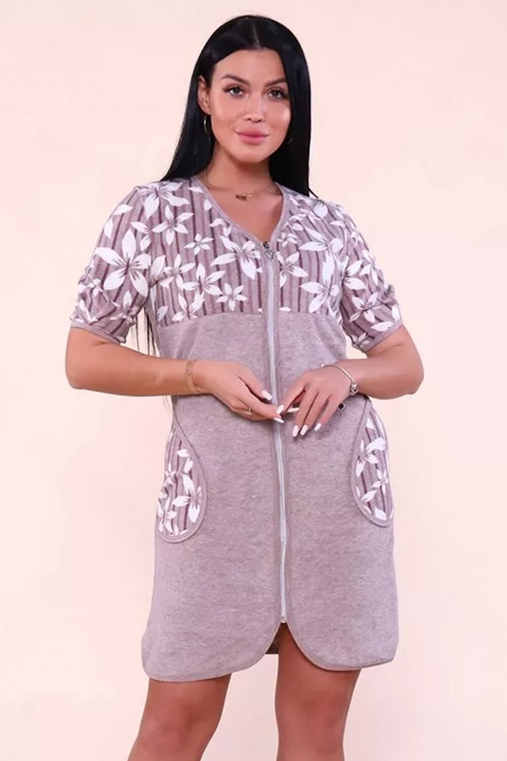 503 Халат махровый Цветы