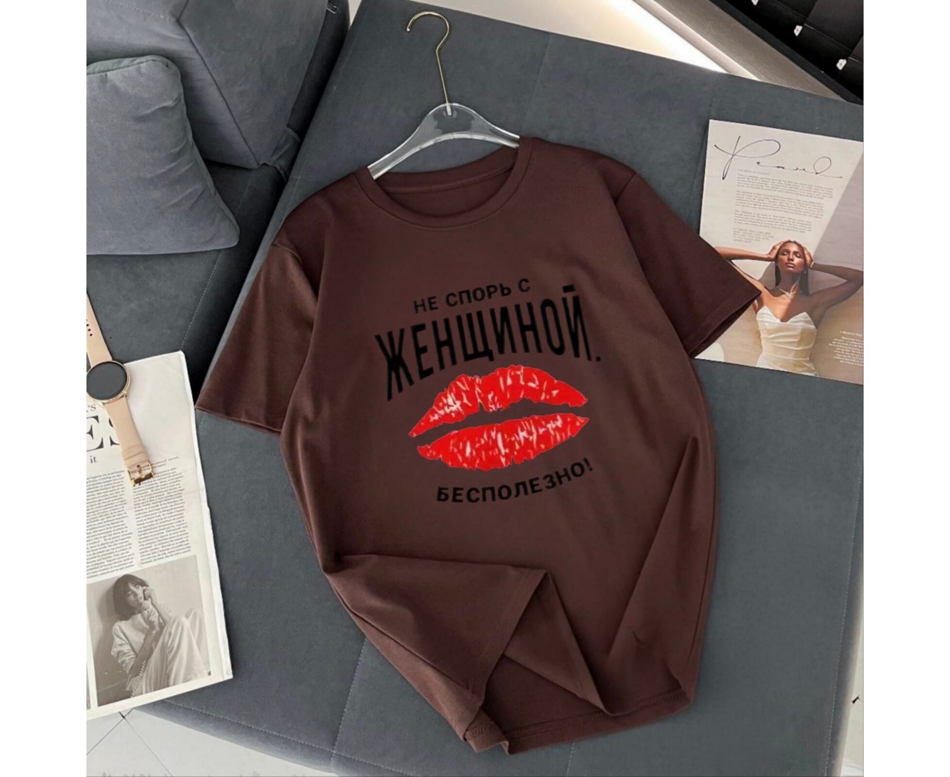 Футболка женская, код 7384510