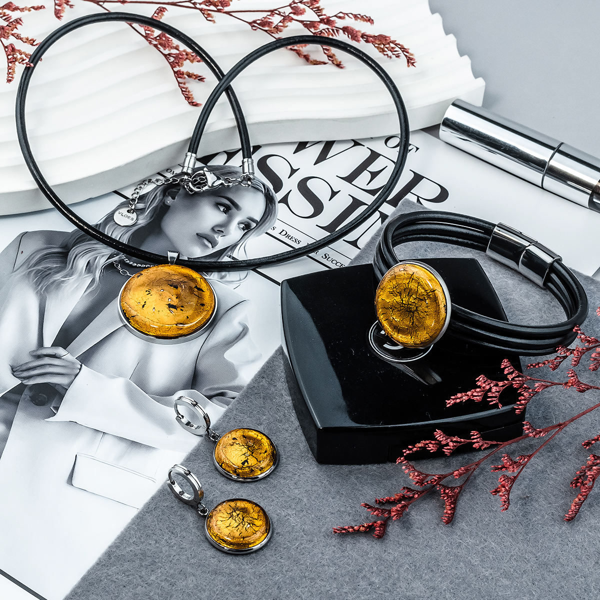 Серьги из муранского стекла METALLICA LS3552