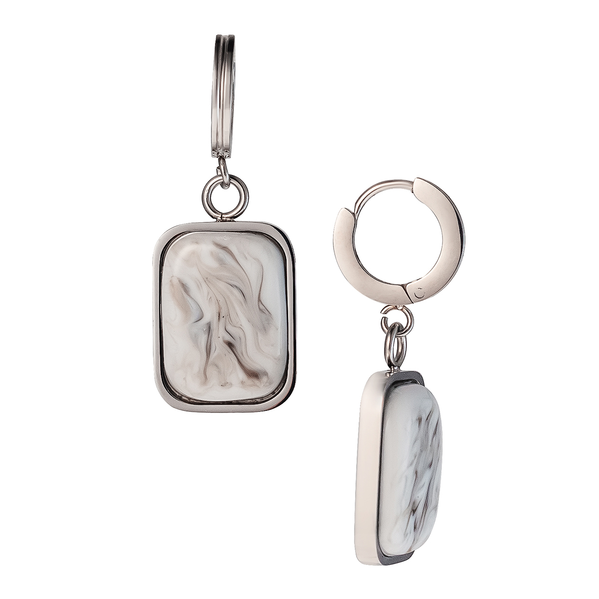 Серьги из муранского стекла GREY CUT LC3472