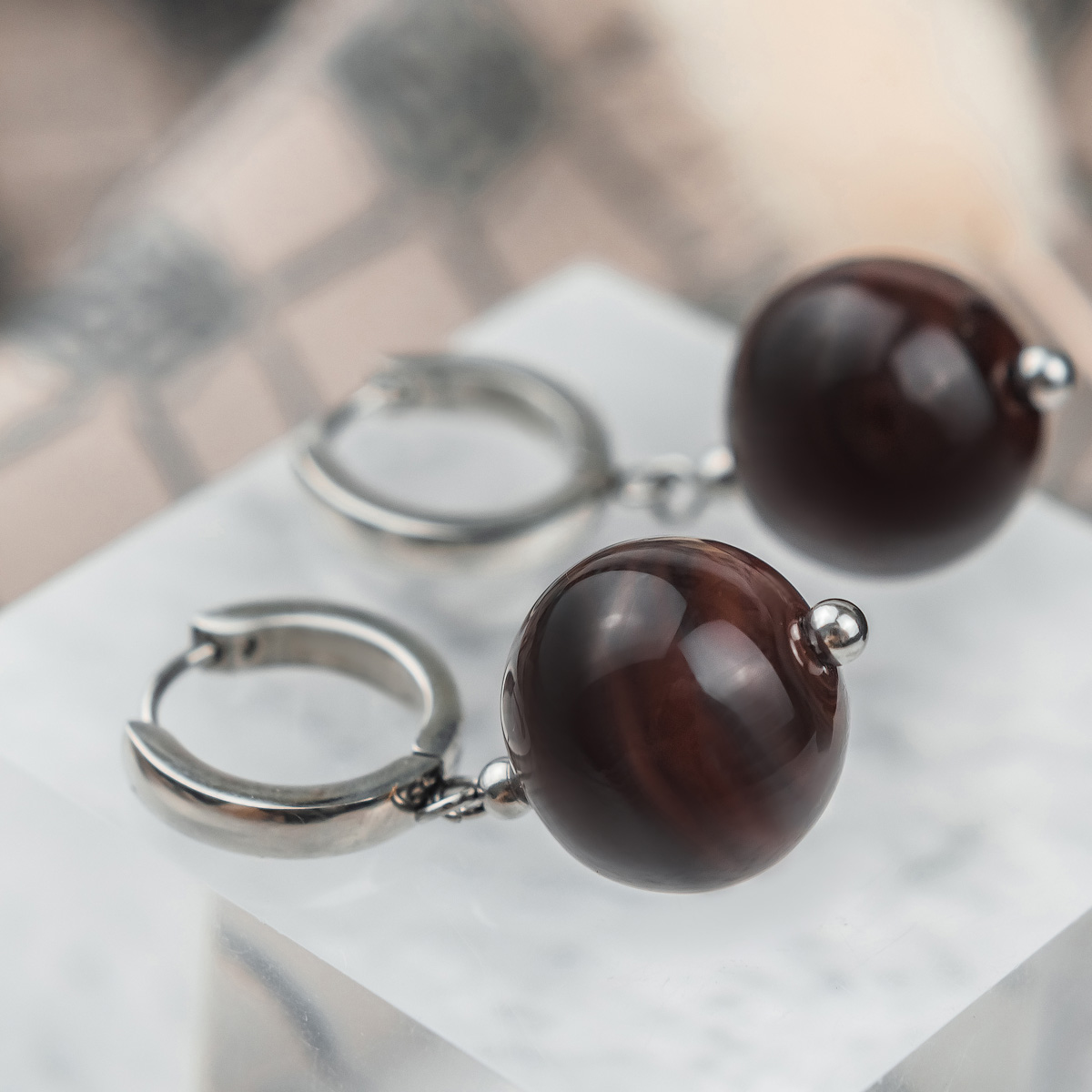 Серьги из муранского стекла MAROON LS3551