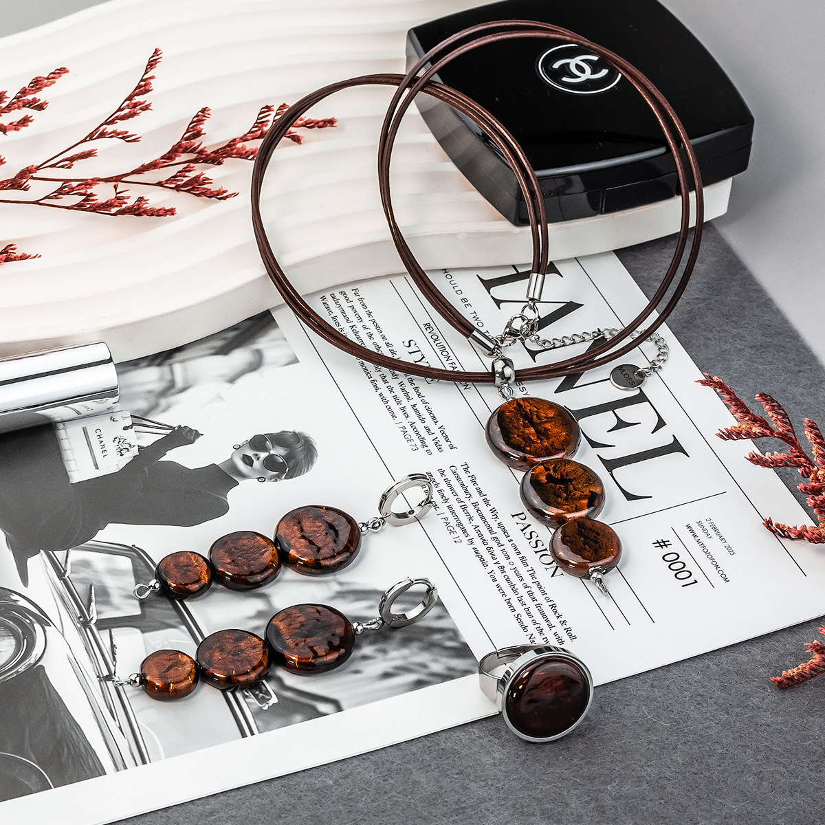 Серьги из муранского стекла METALLICA LS3549