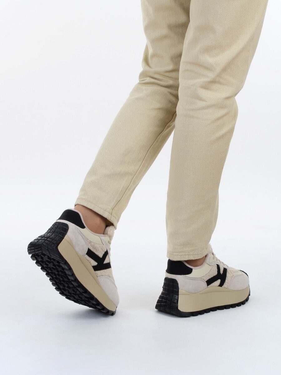 03-PDH340-2 APRICOT Кроссовки демисезонные женские (натуральная замша, натуральная кожа, текстиль)