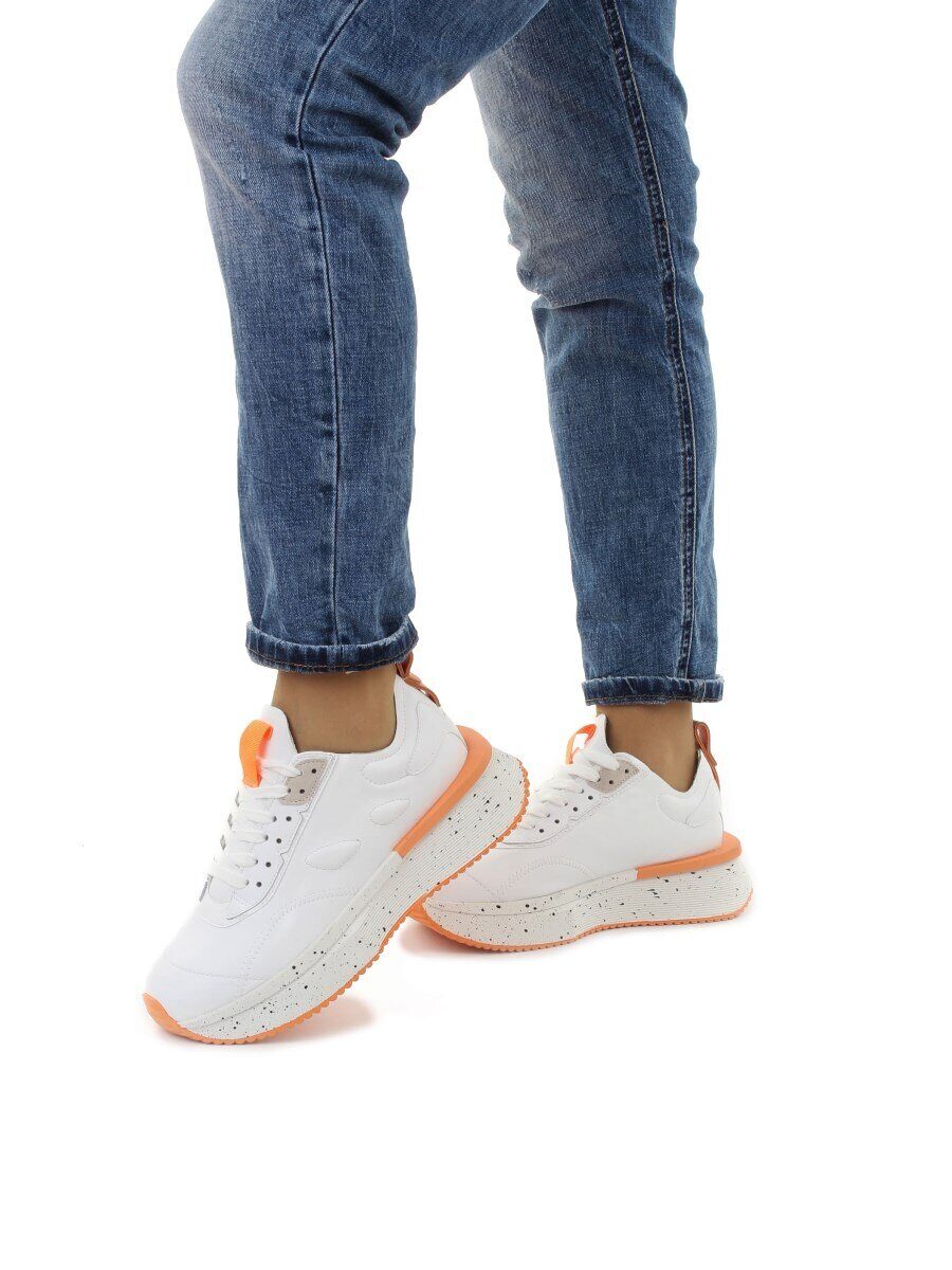 04-S77-42 WHITE Кроссовки женские (натуральная кожа)