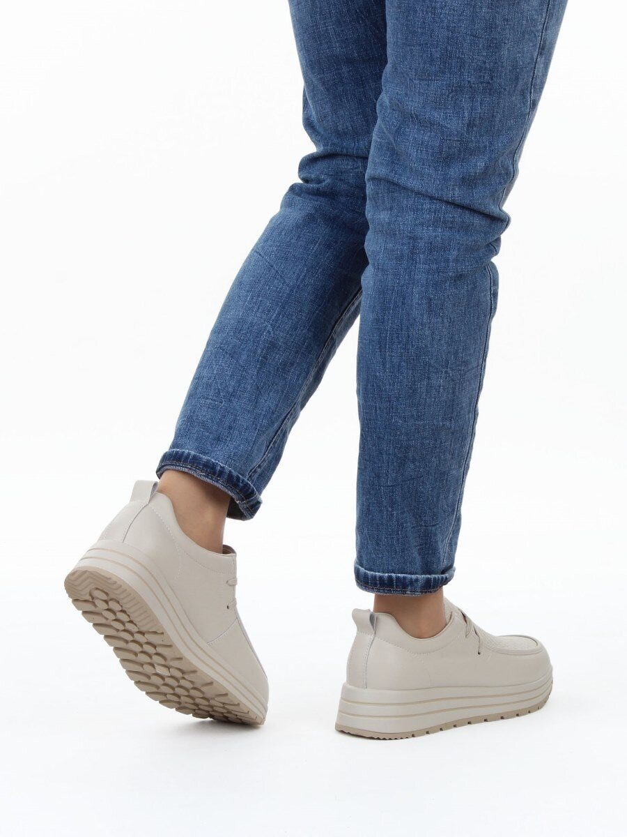 03-A1011-2 BEIGE Полуботинки спортивные женские (натуральная кожа)